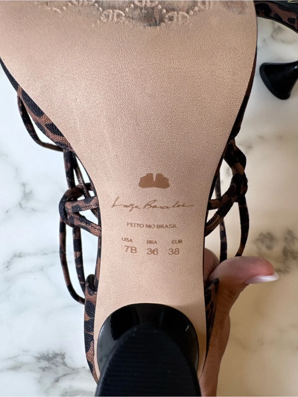 Leopard Lace-Up Pointed Toe Pumps - Brown/Black